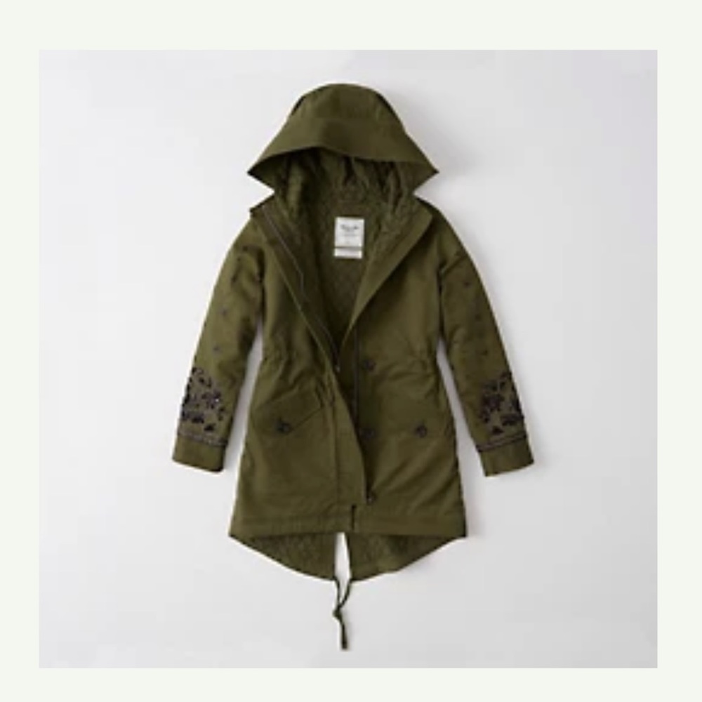 Abercrombie Embellished Twill Parka